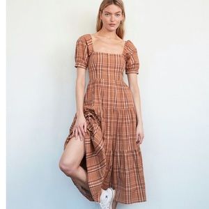 BILLIE THE LABEL Eleanor Puff Sleeve Midi Dress